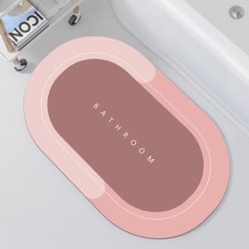 1pc Diatom Mud Oval Classic Floor Mat; Super Absorbent Floor Mat; Quick Dry Bath Mats For Bathroom Floor; Non-Slip Bathroom Rugs; Easy To Clean (Color: pink, size: 15.7*23.6"/40*60CM)