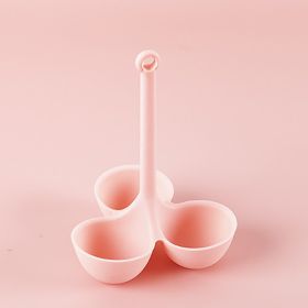 1pc; Egg Poacher; Silicone Egg Steamer Food Grade High Temperature Resistant Children's Food Supplement 3 Holes Steamed Egg Tray Convenient Boile (Color: pink)